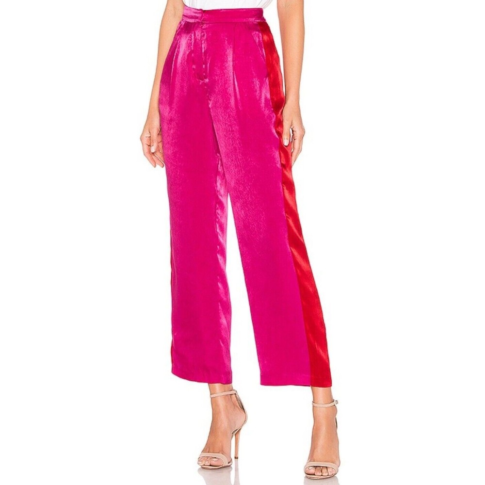New House of Harlow 1960 x Revolve Alessia Pant Red & Pink Color-block Size XXS